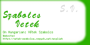 szabolcs vetek business card