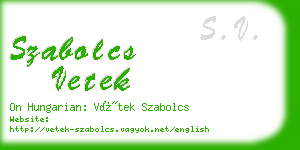 szabolcs vetek business card